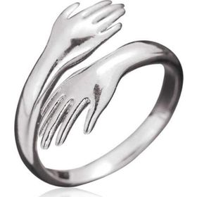 Himarry 925 Ayar Sarılan Eller Gümüş Yüzük
