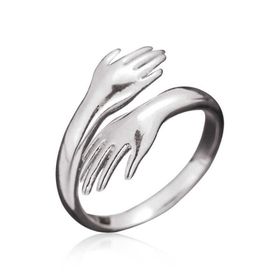 Himarry 925 Ayar Sarılan Eller Gümüş Yüzük