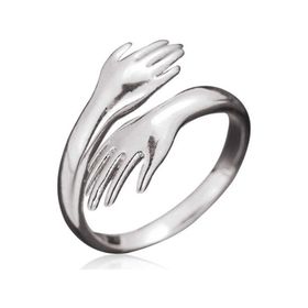 Himarry 925 Ayar Sarılan Eller Gümüş Yüzük
