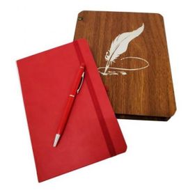 Himarry Ahşap Kutulu Defter Kalem Dekoratif Hediyelik Eşya