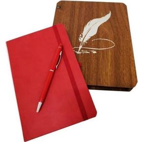 Himarry Ahşap Kutulu Defter Kalem Dekoratif Hediyelik Eşya