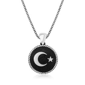 Himarry Ay Yıldız 925 Ayar Erkek Gümüş Kolye