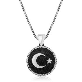 Himarry Ay Yıldız 925 Ayar Erkek Gümüş Kolye