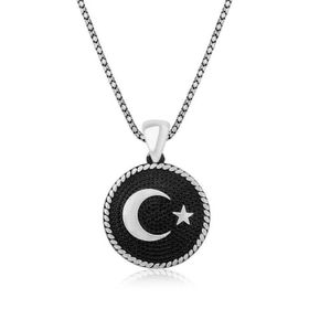 Himarry Ay Yıldız 925 Ayar Erkek Gümüş Kolye