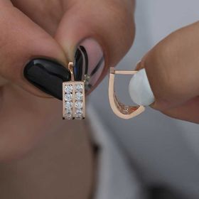 Himarry Çift Sıra Beyaz Taşlı J Kadın Gümüş Küpe