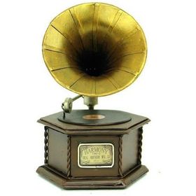 Himarry Dekoratif Metal Gramofon Kutu Obje Vintage Gül Hediyelik Eşya
