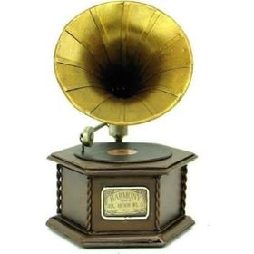Himarry Dekoratif Metal Gramofon Kutu Obje Vintage Gül Hediyelik Eşya