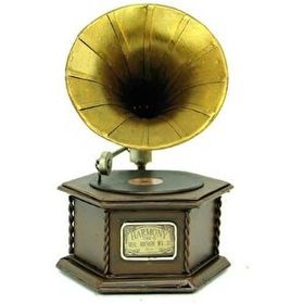 Himarry Dekoratif Metal Gramofon Kutu Obje Vintage Gül Hediyelik Eşya