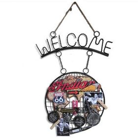 Himarry Dekoratif Metal Kapı Welcome Motosiklet Dekorlu Hediyelik Eşya