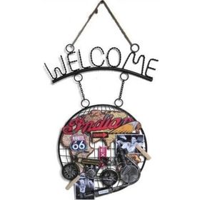 Himarry Dekoratif Metal Kapı Welcome Motosiklet Dekorlu Hediyelik Eşya