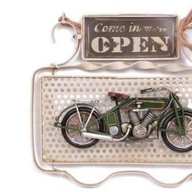 Himarry Dekoratif Metal Kapı Yazısı Motosiklet Dekorlu Vintage Hediyelik Eşya