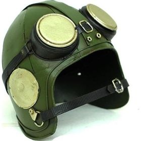 Himarry Dekoratif Metal Pilot Kaskı Vintage Ev Ofis Hediyelik Çok Renkli Biblo