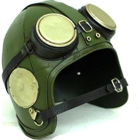 Himarry Dekoratif Metal Pilot Kaskı Vintage Ev Ofis Hediyelik Çok Renkli Biblo