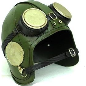 Himarry Dekoratif Metal Pilot Kaskı Vintage Ev Ofis Hediyelik Çok Renkli Biblo