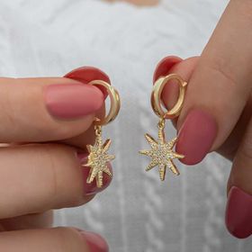 Himarry Gold Sallantılı Kutup Yıldızı Kadın Gümüş Küpe