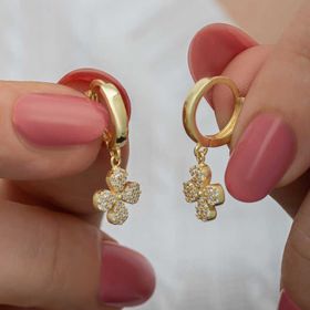 Himarry ​Gold Sallantılı Yonca Kadın Gümüş Küpe