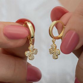 Himarry ​Gold Sallantılı Yonca Kadın Gümüş Küpe