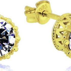 Himarry Gold Tırnaklı Tek Taş Çivili Kadın Gümüş Küpe
