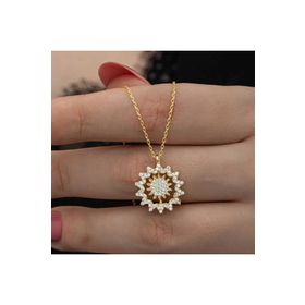 Himarry Gümüş Gold Güneş Kadın Kolye