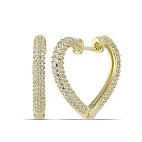 Himarry Gümüş Gold Kalp Kadın Küpe
