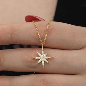 Himarry Gümüş Gold Kutup Yıldızı Kadın Kolye