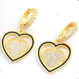 Himarry ​Gümüş Gold Sallantılı Kalp Kadın Küpe