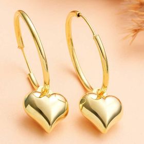 Himarry ​Gümüş Gold Sallantılı Kalp Kadın Küpe
