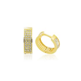 Himarry Gümüş Gold Sıra Taşlı Halka Küpe