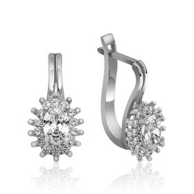 Himarry Gümüş Mengeçli Oval Kesim Küpe