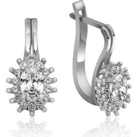 Himarry Gümüş Mengeçli Oval Kesim Küpe