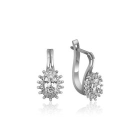 Himarry Gümüş Mengeçli Oval Kesim Küpe