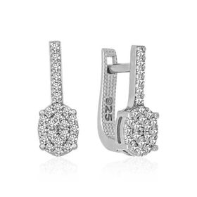 Himarry Gümüş Oval Taşlı Küpe