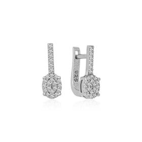 Himarry Gümüş Oval Taşlı Küpe