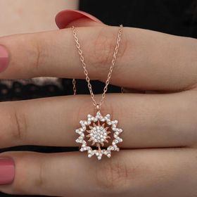 Himarry Gümüş Rose Güneş Kadın Kolye