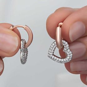 Himarry Gümüş Rose Kalp Sallantılı Kadın Küpe