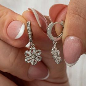 Himarry ​Gümüş Sallantılı Çiçek Kadın Küpe