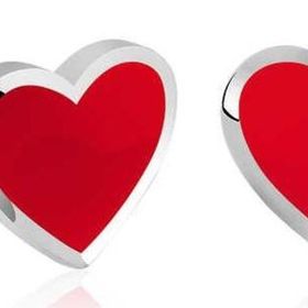 Himarry Himarry 925 Ayar Gümüş Fosforlu Kırmızı Kalp Küpe