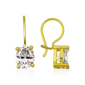 Himarry Himarry ​925 Ayar Gümüş Gold Sallantılı Oval Damla Küpe