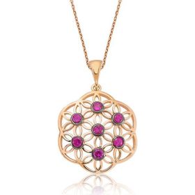 Himarry Pembe Yaşam Çiçeği 925 Ayar Kadın Gümüş Kolye
