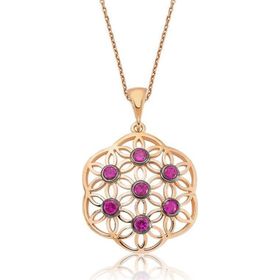 Himarry Pembe Yaşam Çiçeği 925 Ayar Kadın Gümüş Kolye
