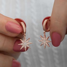 Himarry Rose Sallantılı Kutup Yıldızı Kadın Gümüş Küpe
