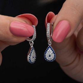 Himarry Sallantılı Damla Nazar Kadın Gümüş Küpe