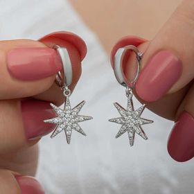 Himarry Sallantılı Kutup Yıldızı Kadın Gümüş Küpe
