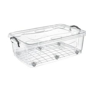 Hipaş Plastik - 30 Lt. Şeffaf Kapaklı Tekerlekli Saklama Kutusu - HP-483