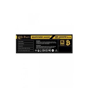 Hiport Maxpower 2000w 1x 20+4pin 3x Ide 6x Sata 16x 6+2p Kutulu Mining Powersuply