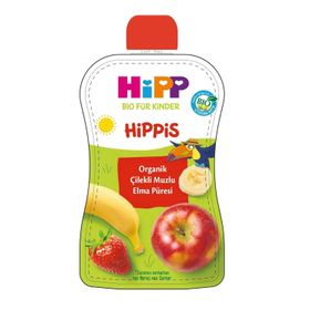 Hipp 100 gr Organik Çilekli Muzlu Elma Püresi