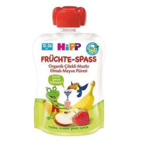 Hipp 100 gr Organik Çilekli Muzlu Elmalı Meyve Püresi