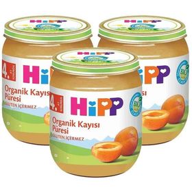 Hipp 4+ Ay 3x125 gr Organik Kayısı Püresi Kavanoz Maması