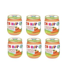 Hipp 4+ Ay 6x125 gr Organik Elmalı Havuç Püresi Kavanoz Maması