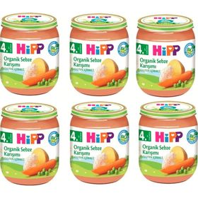 Hipp 4+ Ay 6x125 gr Organik Sebze Karışımı Kavanoz Maması
